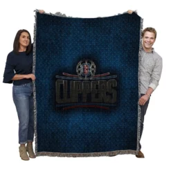 Los Angeles Clippers Energetic NBA Basketball Club Logo Woven Blanket