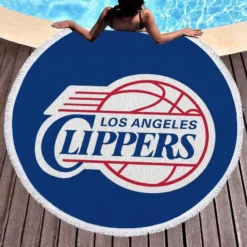 Los Angeles Clippers Excellent NBA Basketball Club Round Beach Towel 1