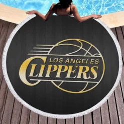 Los Angeles Clippers Professional NBA Basketball Club Round Beach Towel 1