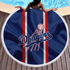 Los Angeles Dodgers American Professional Baseball Team Round Beach Towel 1