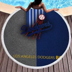 Los Angeles Dodgers Excellent MLB Baseball Club Round Beach Towel 1