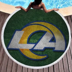Los Angeles Rams Awarded NFL Expansion Franchise Round Beach Towel 1