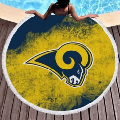 Los Angeles Rams Energetic NFL Club Round Beach Towel 1