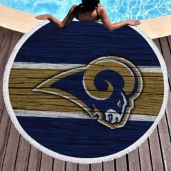 Los Angeles Rams NFL Club Logo Round Beach Towel 1