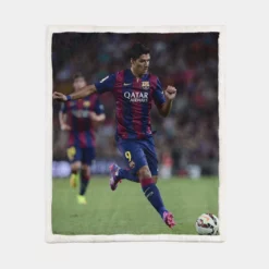 Luis Suarez Barcelona Star Soccer player Sherpa Fleece Blanket 1