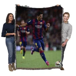 Luis Suarez Barcelona Star Soccer player Woven Blanket