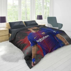 Luis Suarez Encouraging Barca Player Duvet Cover 1