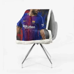 Luis Suarez Encouraging Barca Player Sherpa Fleece Blanket 2