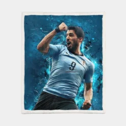 Luis Suarez Premier League Golden Boot Player Sherpa Fleece Blanket 1