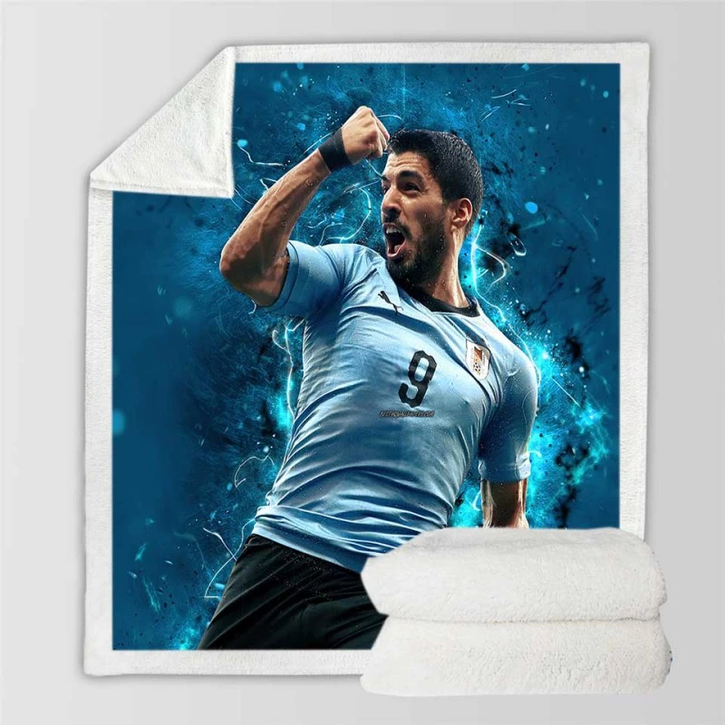 Luis Suarez Premier League Golden Boot Player Sherpa Fleece Blanket