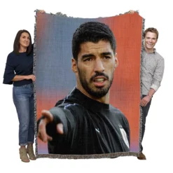 Luis Suarez in Black Jersey Woven Blanket