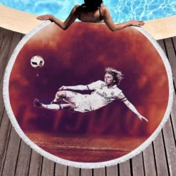 Luka Modric Classic Football Player Round Beach Towel 1