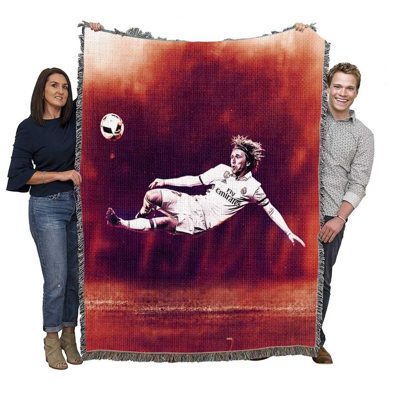 Luka Modric Classic Football Player Woven Blanket