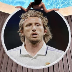 Luka Modric Competitive Real Madrid Player Round Beach Towel 1