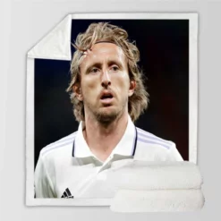 Luka Modric Competitive Real Madrid Player Sherpa Fleece Blanket