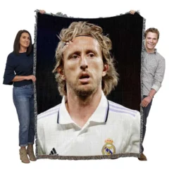 Luka Modric Competitive Real Madrid Player Woven Blanket