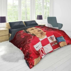 Luka Modric  Croatia Sportive Soccer Player Duvet Cover 1