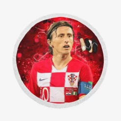 Luka Modric  Croatia Sportive Soccer Player Round Beach Towel