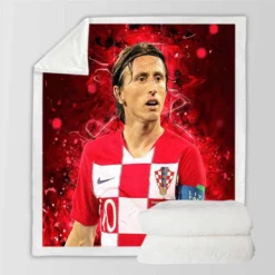 Luka Modric  Croatia Sportive Soccer Player Sherpa Fleece Blanket