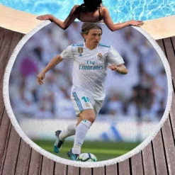 Luka Modric Exciting Croatian Football Player Round Beach Towel 1