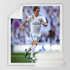 Luka Modric Exciting Croatian Football Player Sherpa Fleece Blanket