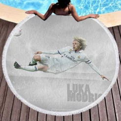 Luka Modric Popular Soccer Player Round Beach Towel 1