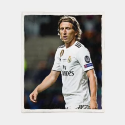 Luka Modric Powerful Football Player Sherpa Fleece Blanket 1