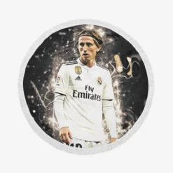 Luka Modric  Real Madrid Football Player Round Beach Towel