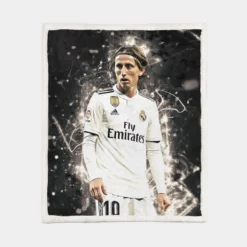 Luka Modric  Real Madrid Football Player Sherpa Fleece Blanket 1