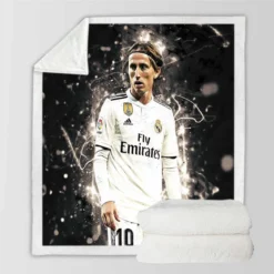 Luka Modric  Real Madrid Football Player Sherpa Fleece Blanket