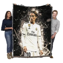 Luka Modric  Real Madrid Football Player Woven Blanket