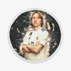 Luka Modric  Real Madrid Soccer Player Round Beach Towel