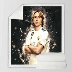 Luka Modric  Real Madrid Soccer Player Sherpa Fleece Blanket