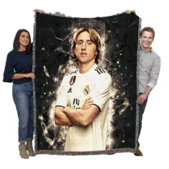 Luka Modric  Real Madrid Soccer Player Woven Blanket