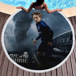 Luka Modric Top Ranked Football Player Round Beach Towel 1