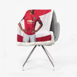 Man United Marcus Rashford Football Player Sherpa Fleece Blanket 2