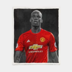 Man United Sports Player Paul Pogba Sherpa Fleece Blanket 1