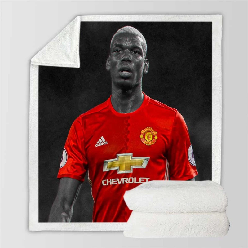 Man United Sports Player Paul Pogba Sherpa Fleece Blanket