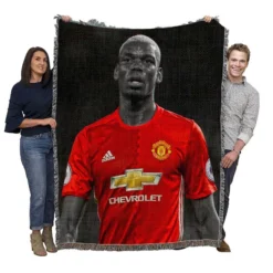 Man United Sports Player Paul Pogba Woven Blanket