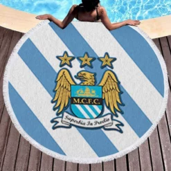 Manchester City FC Excellent Football Club Round Beach Towel 1