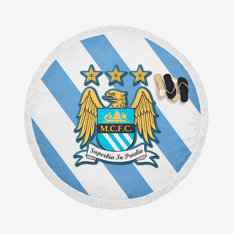 Manchester City FC Excellent Football Club Round Beach Towel