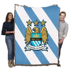 Manchester City FC Excellent Football Club Woven Blanket