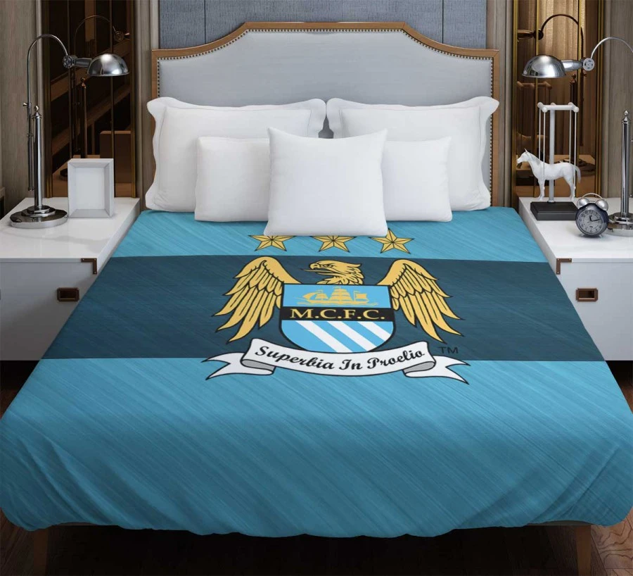 Manchester City FC Exciting Soccer Club Duvet Cover
