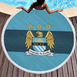 Manchester City FC Exciting Soccer Club Round Beach Towel 1