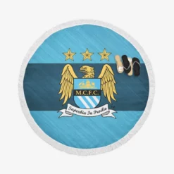 Manchester City FC Exciting Soccer Club Round Beach Towel