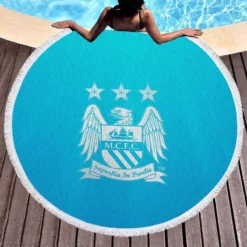 Manchester City FC Premier League Club Round Beach Towel 1