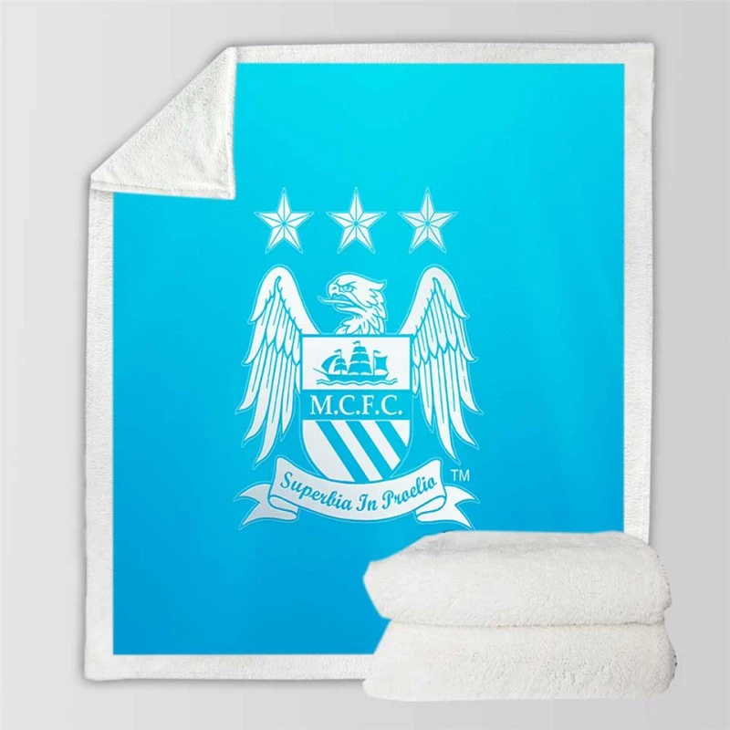 Manchester City FC Premier League Club Sherpa Fleece Blanket