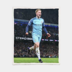 Manchester City Football Player Kevin De Bruyne Sherpa Fleece Blanket 1