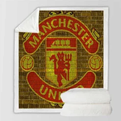 Manchester United Awarded Football Team Sherpa Fleece Blanket