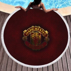 Manchester United Club Logo Round Beach Towel 1